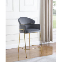 Coaster Furniture 183444 Arched Back Counter Height Stool Grey and Brass